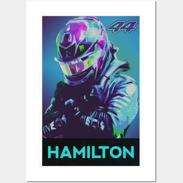 Lewis Hamilton Black Panther 44 F1 Wall Art by VictorVV